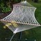 The Hamptons Collection 11' White Macrame Netted Hammock with Wooden Bars